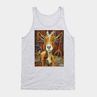 Golden Goat in Barn by Robert Phelps Tank Top